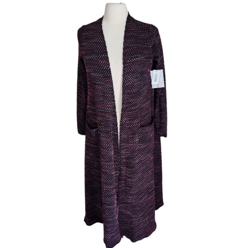 LuLaRoe Sarah Cardigan Size‎ Small Sweater Duster Red Pink Polka Dots NWT